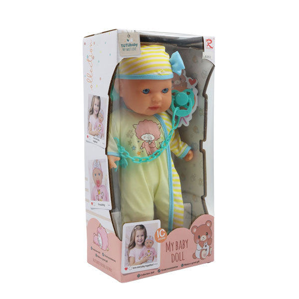 Muñeca 13" bebé con pijama amarilla
