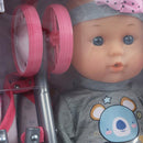 Muñeca bebé con coche y set de alimentación Tutu Love