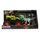 Set de dinosaurio con vehículo monster truck