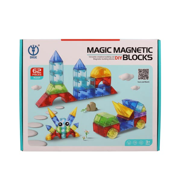Bloques magnéticos mágicos 62 piezas