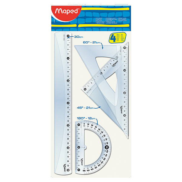 Juego de geometría 4 piezas 30 centímetros Maped