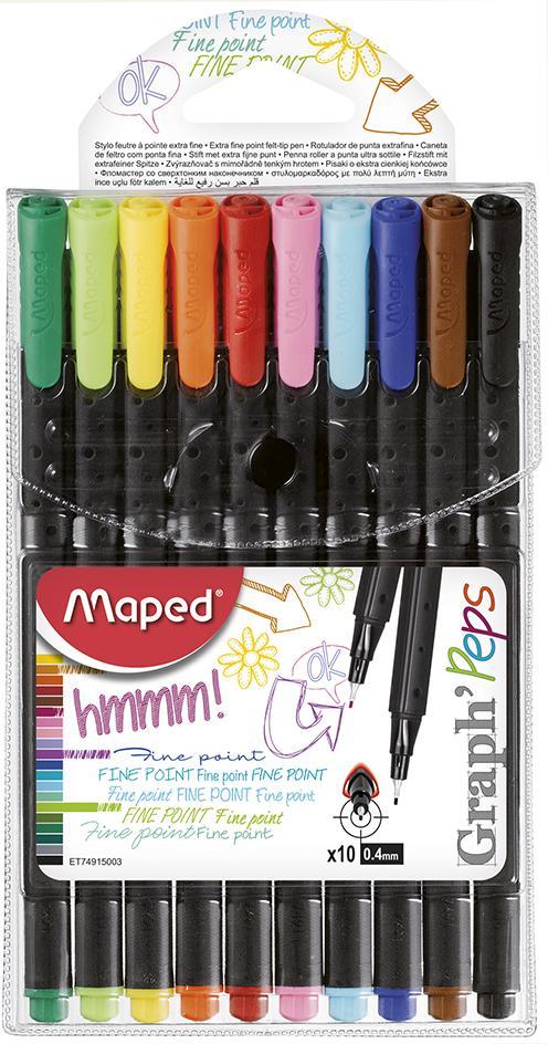 Estuche Marcador Fino Graph Peps 10 unidades.