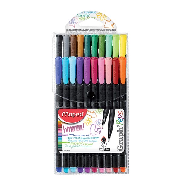 Estuche Marcador Fino Graph Peps 20 unidades.