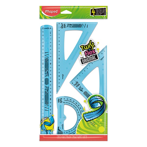 Juego geometría 30 cm 4 piezas Twist N Flex