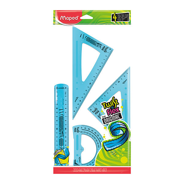 Juego geometría 20 cm 4 piezas Twist N Flex