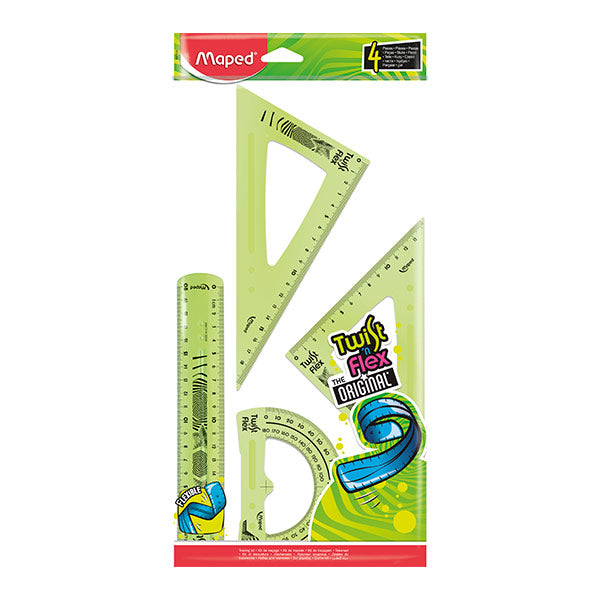 Juego geometría 20 cm 4 piezas Twist N Flex