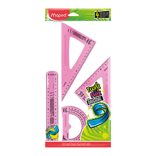 Juego geometría 20 cm 4 piezas Twist N Flex