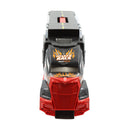 Camión transportador con 8 autos y accesorios de tránsito