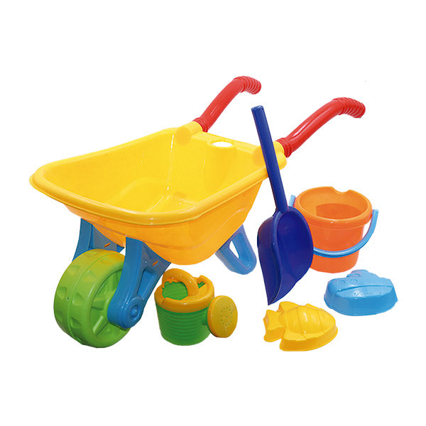 Set de juguetes para arena en carretillo.