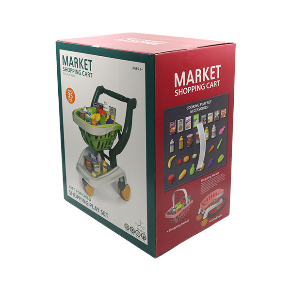 Carrito de compras con 35 piezas