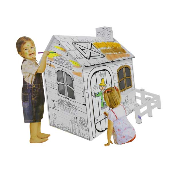 Casita de cartón para pintar