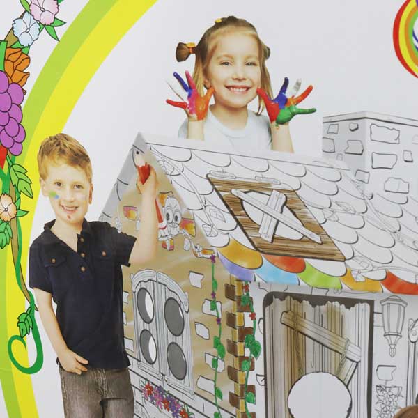 Casita de cartón para pintar