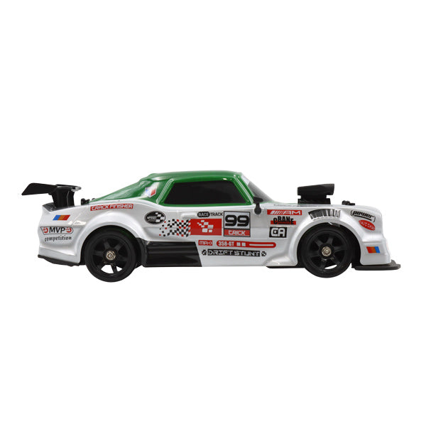 Vehículo r/c 1:16 drif stunt verde con gris