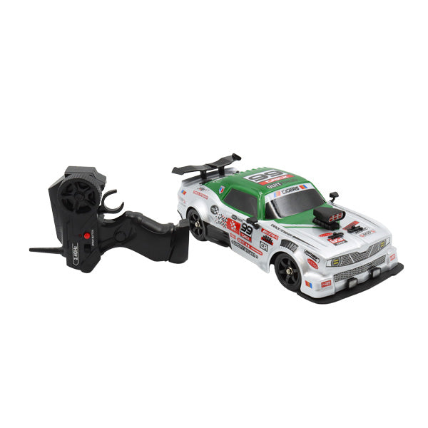 Vehículo r/c 1:16 drif stunt verde con gris