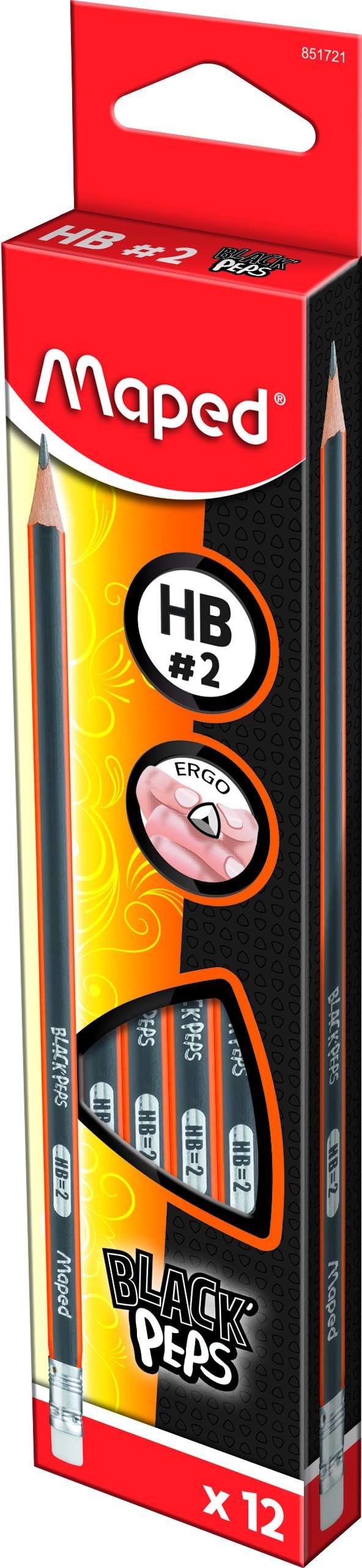 Lápiz grafito triang Black Peps No.2 Caj/13
