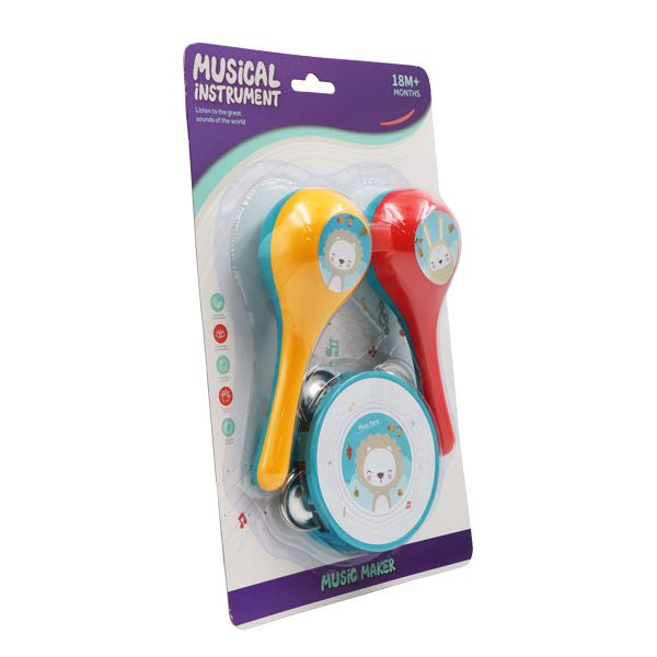 Juguete pandereta con maracas