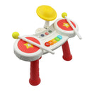 Set de batería y piano musical