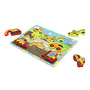 Rompecabezas con bloques de vehículos construcción