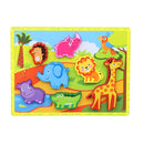 Rompecabezas con bloques de animales salvajes