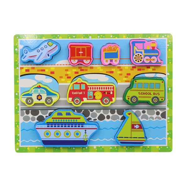 Rompecabezas con bloques de vehículos