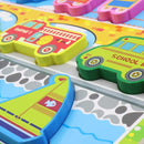 Rompecabezas con bloques de vehículos