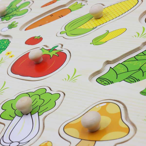 Rompecabezas con bloques de verduras