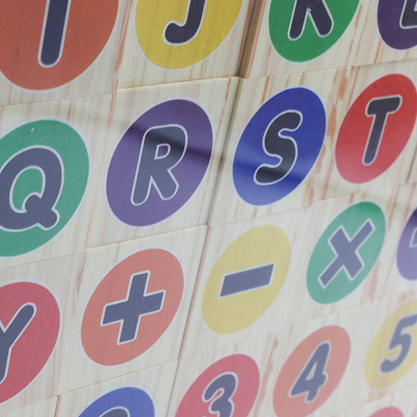 Juego de bloques con abecedario 48 piezas