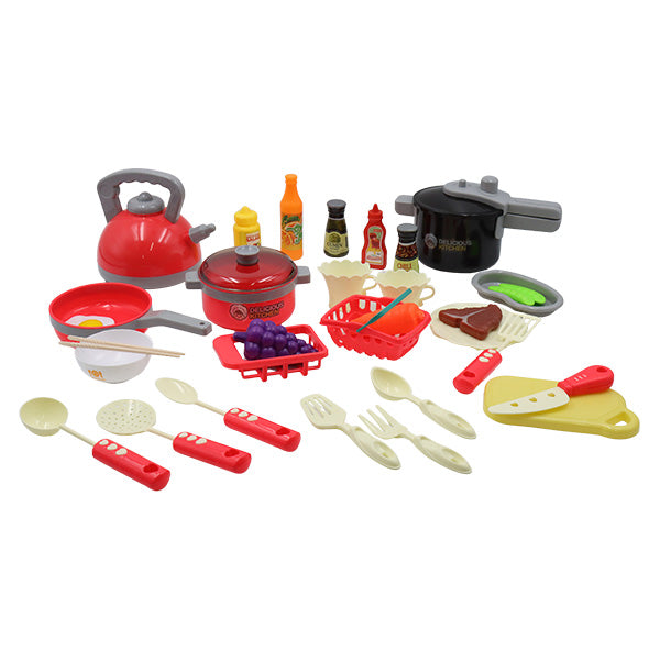 Set de cocina con luz y sonido 34 piezas