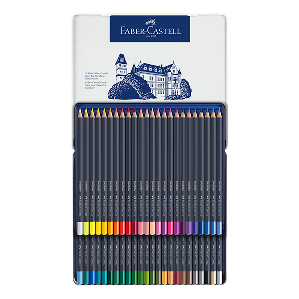 Lápiz Color caja metal Faber Gold 48uds