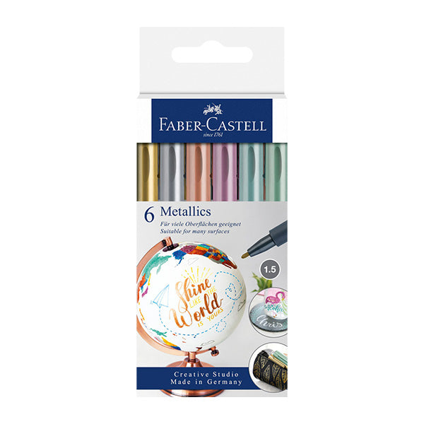 Marcador metal 6 unidades Faber Castell