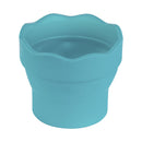 Vaso plegable para limpiar pinceles clic go turquesa