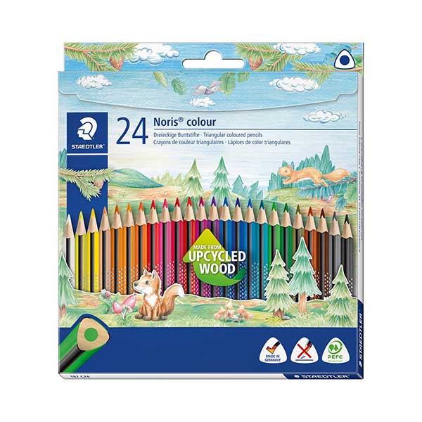 Lápices de color ecológico triangular 24u Staedtler