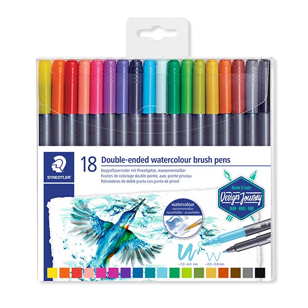 Rotulador doble punta acuarelable 18 unidades Staedtler