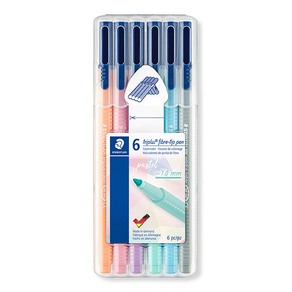 Marcador pastel Triplus 6u Staedtler.