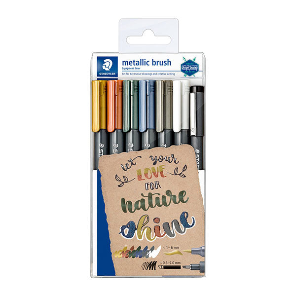 Marcador punta pincel metálico set 7u Desing Journey Staedtler