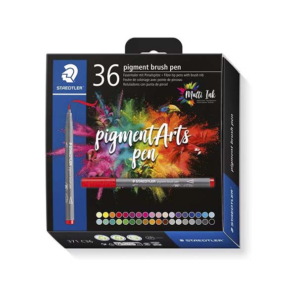 Marcadores punta pincel 36u surtidos Staedtler