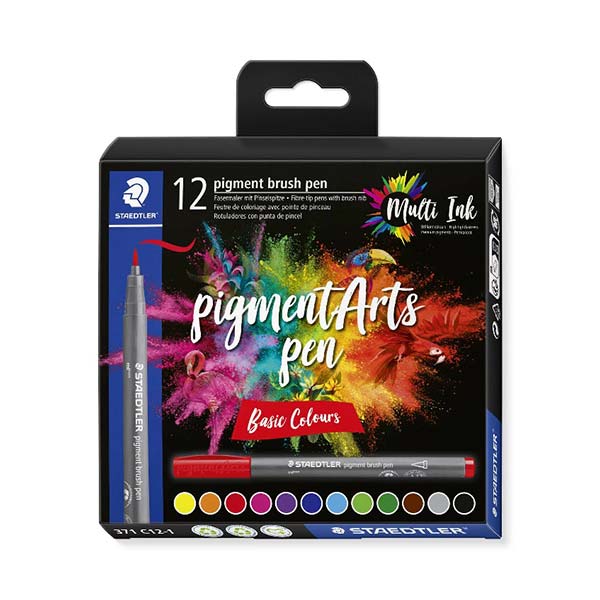 Marcadores punta pincel 12u surtidos Staedtler