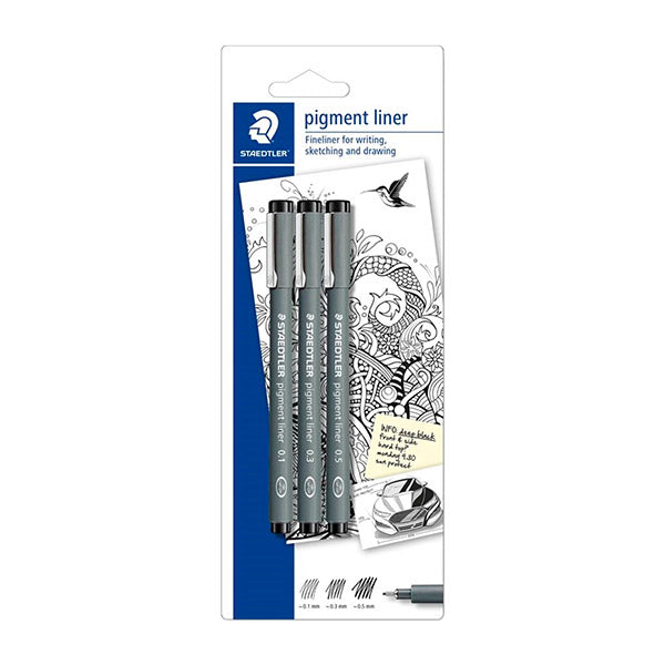 Rapidógrafo pingment liner negro set 3u Staedtler