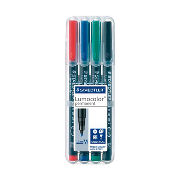 STAEDTLER Rot. Lumocolor perm. M 4 pzas.