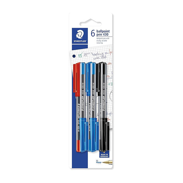 Bolígrafo punta mediana blíster 6u surtidos Staedtler