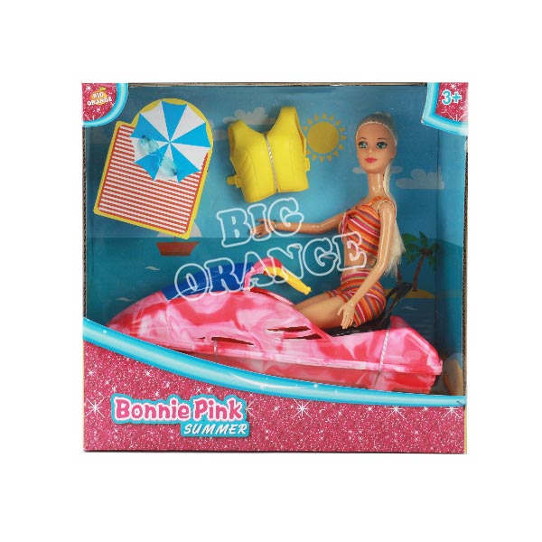 Muñeca de playa con jet ski 12"