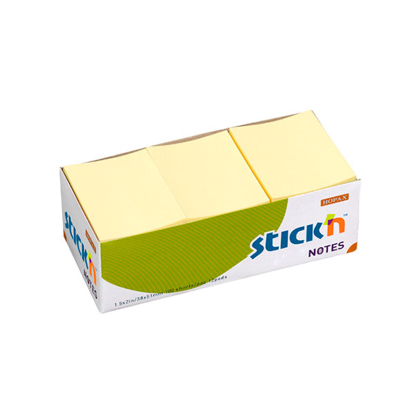 Nota adhesiva 1.5x2" block 12 unidades Stickn