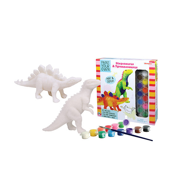 Pinta tu propio stegosaurus y tyrannosaurus