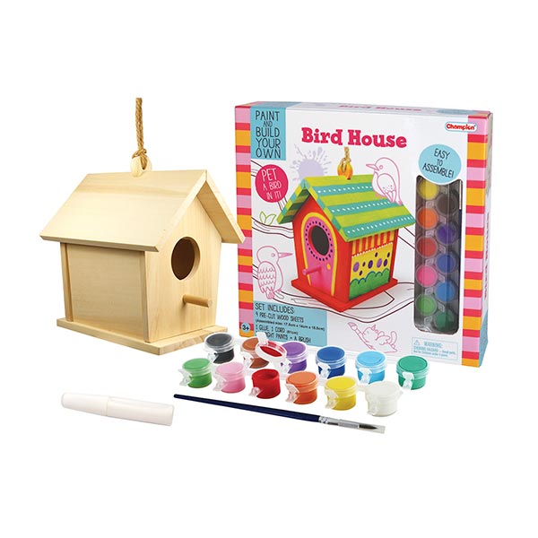 Pinta tu propia casa para pájaros con colgador y cuerda