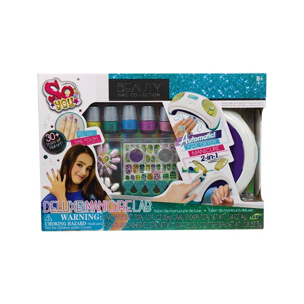 Set de juguete de belleza salón de uñas.