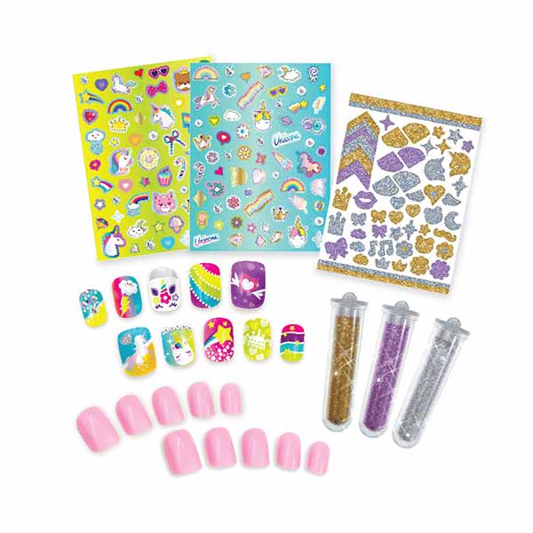 Set manicure diseño unicornio