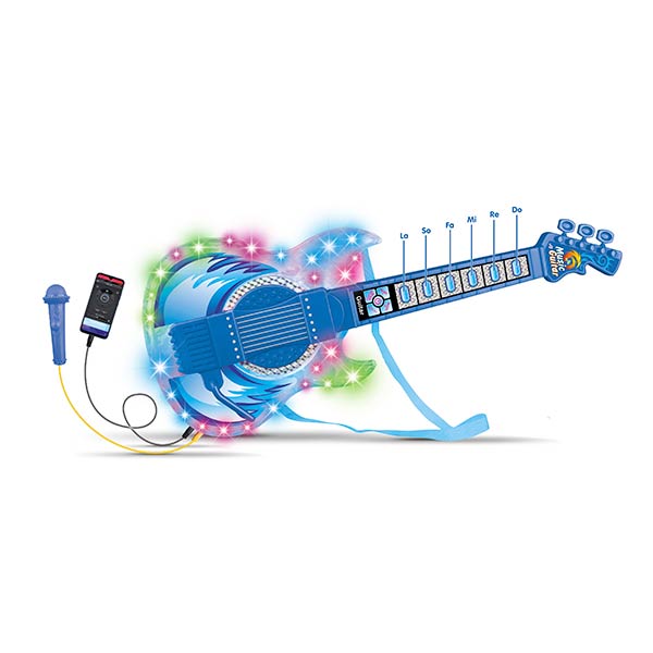 Guitarra eléctronica con micrófono