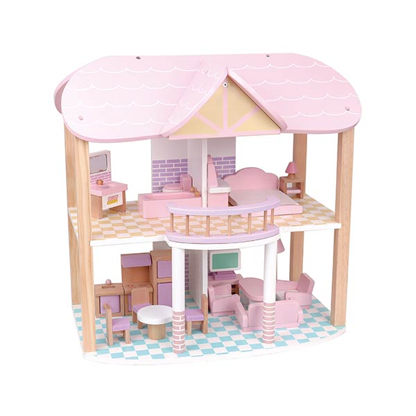 Casita de madera con 22 accesorios