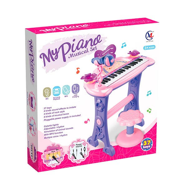 Teclado musical con silla