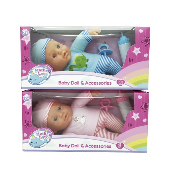 Muñeca bebé 31cm con accesorios surt